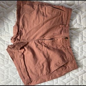 Pink high waisted Madewell shorts